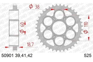 Kit chaîne AFAM 525 XHR4 - 16/42-126 - Couronne acier standard