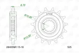 Kit chaîne AFAM 525 XHR4 - 15/40-110 - Couronne acier standard