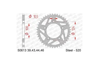 Kit chaîne AFAM 520 XHR4 - 15/44-106 - Couronne acier standard