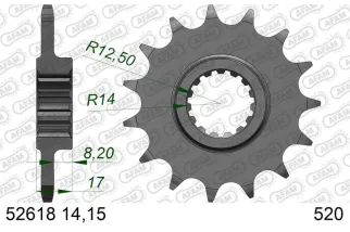 Kit chaîne AFAM 520 XHR4 - 15/44-106 - Couronne acier standard