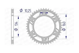 Kit chaîne AFAM 520 XHR4 - 16/40-106 - Couronne alu standard