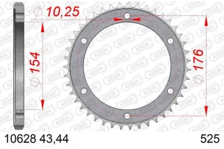 Kit chaîne AFAM 525 XHR4 - 16/43-110 - Couronne acier standard