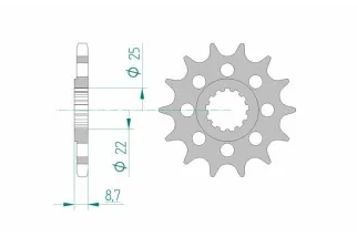 Kit chaîne AFAM 525 XHR4 - 17/42-110 - Couronne alu standard