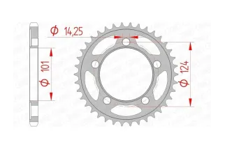 Kit chaîne AFAM 525 XHR4 - 16/38-110 - Couronne acier standard