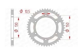 Kit chaîne AFAM 520 XSR4- 16/46-118 - Couronne acier standard