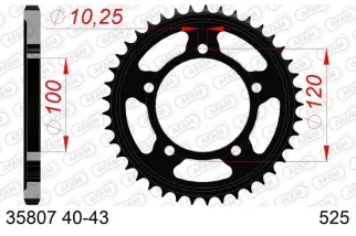 Kit chaîne AFAM 525 XHR4 - 16/41-110 - Couronne acier standard