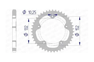 Kit chaîne AFAM 525 XHR4 - 15/41-110 - Couronne alu standard