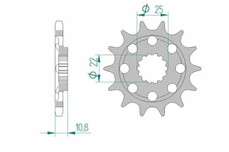 Kit chaîne AFAM 525 XHR4 - 15/41-110 - Couronne alu standard