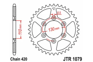 Kit chaîne JT 420 HDR - 15/62-136 - couronne standard