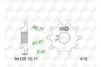 Kit chaîne AFAM 415F 10/40-94 - Couronne alu standard