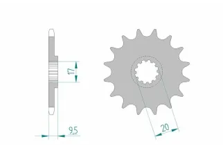 Kit chaîne AFAM 428MX2 14/48-112 - Couronne alu anti-boue