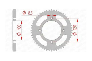 Kit chaîne AFAM 428M 14/63-140 - Couronne acier renforcé