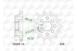 Kit chaîne AFAM 428M 14/63-140 - Couronne acier renforcé