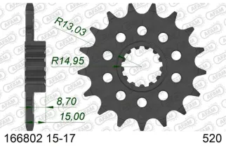 Pignon AFAM acier standard - 520