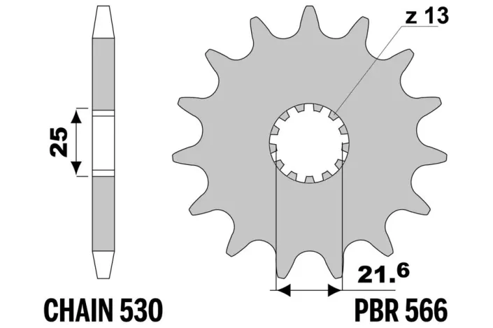 Pignon PBR acier standard - 520