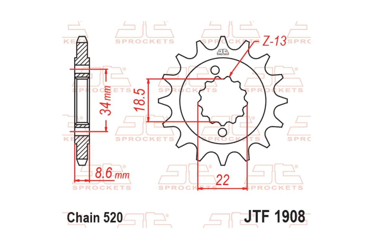Pignon JT SPROCKETS acier standard - 520