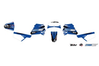 Kit plastique ART couleur origine bleu + kit déco KUTVEK Racer bleu Yamaha PW50