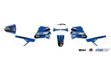 Kit plastique ART couleur origine bleu + kit déco KUTVEK Racer bleu Yamaha PW50