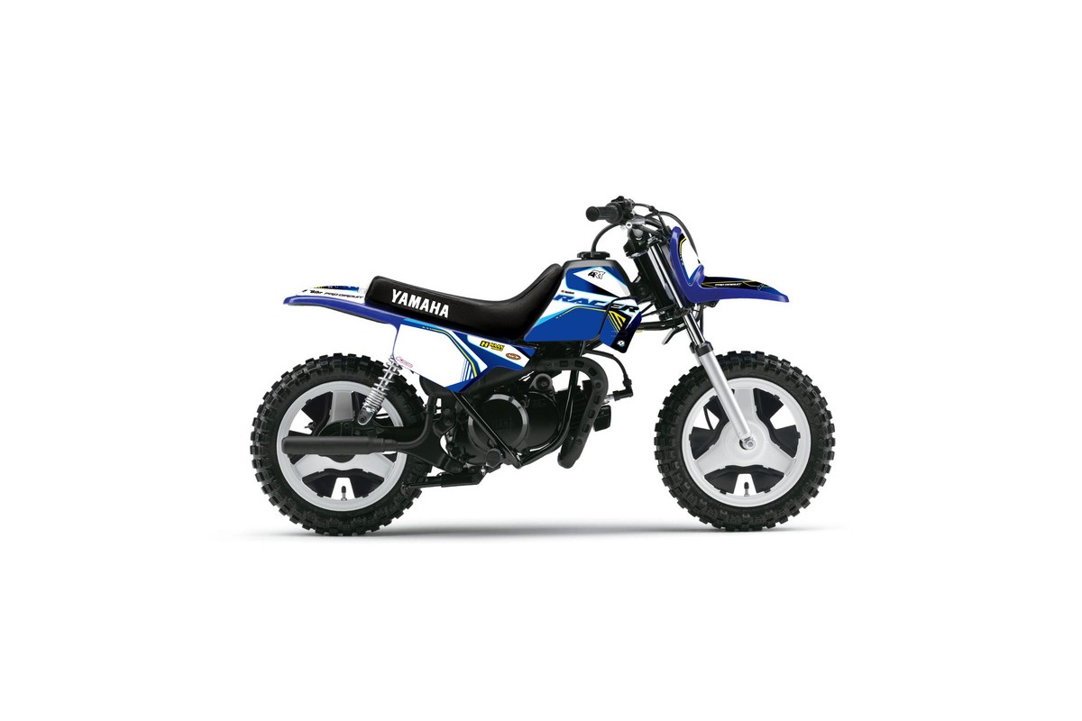 Kit plastique ART blanc + kit déco KUTVEK Racer bleu Yamaha PW50