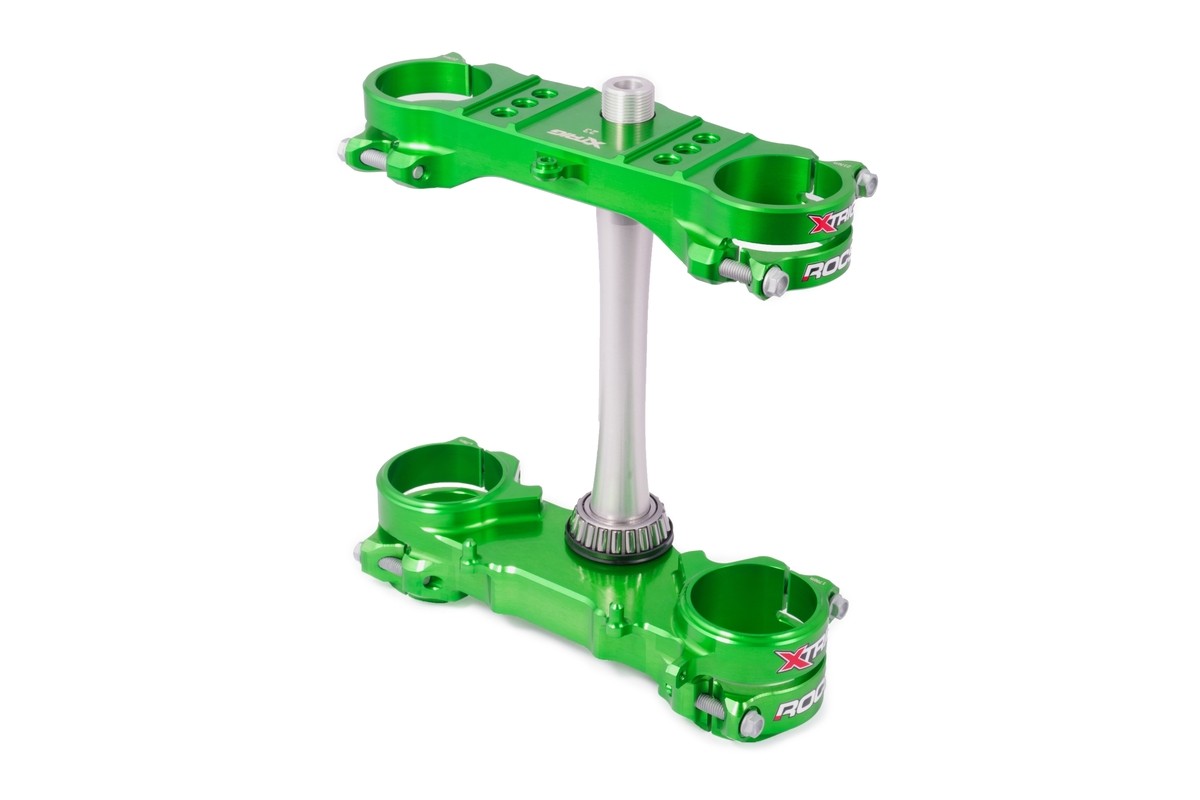 Té de fourche XTRIG ROCS Tech vert offset 23mm Kawasaki KXF