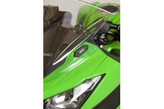 Cache-orifices rétroviseur R&G RACING - noir Kawasaki Ninja 250/300