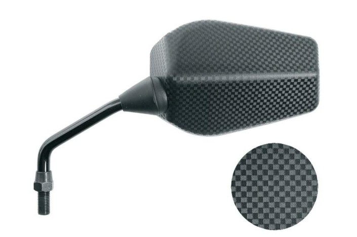 Rétroviseur VICMA F1 rectangulaire gauche universel M10/125 - carbone