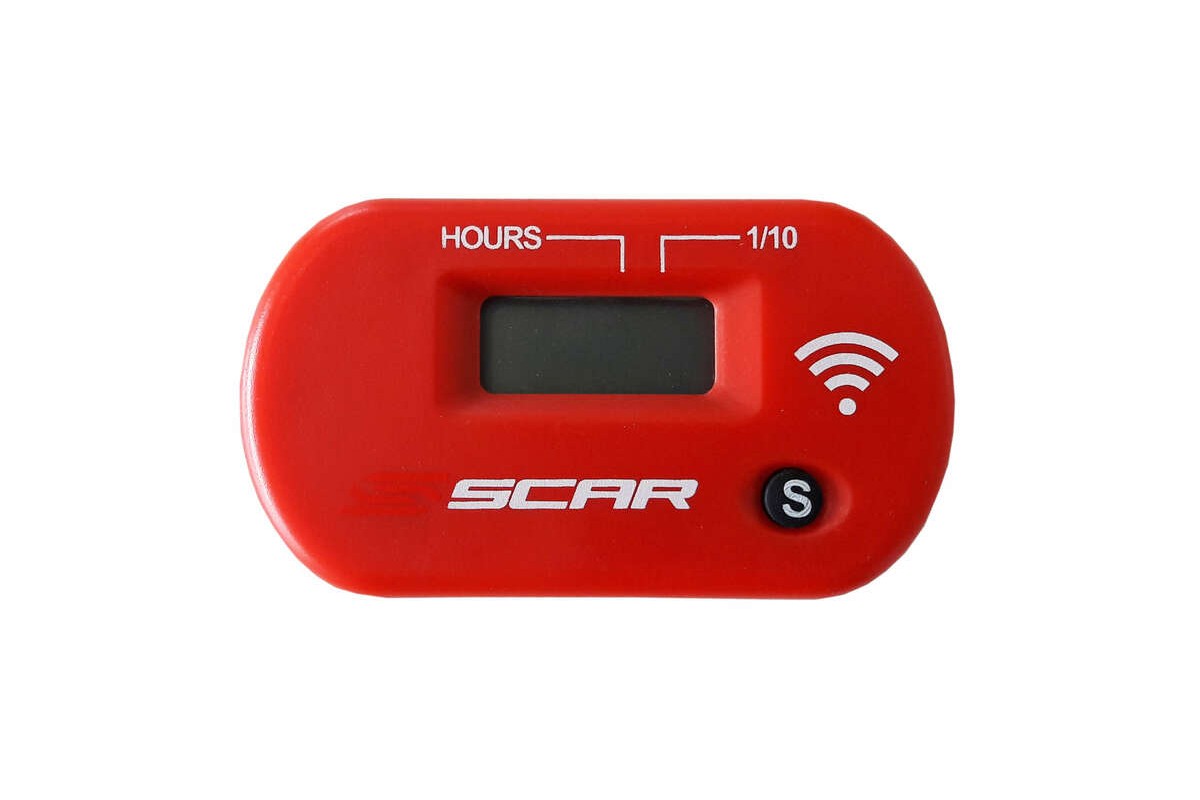 Compteur d'heures SCAR Sans-fil avec Velcro rouge