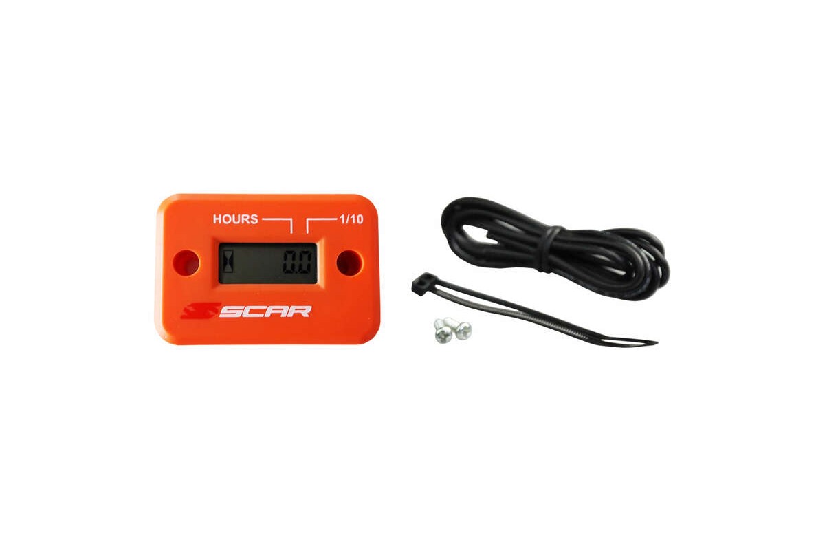 Compteur d'heures SCAR filaire avec Velcro orange