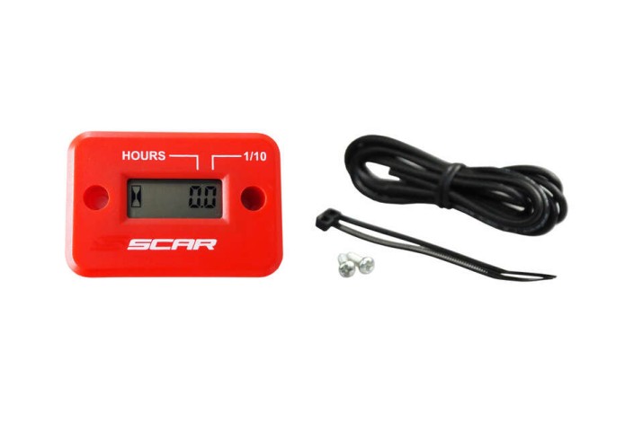 Compteur d'heures SCAR filaire avec Velcro rouge