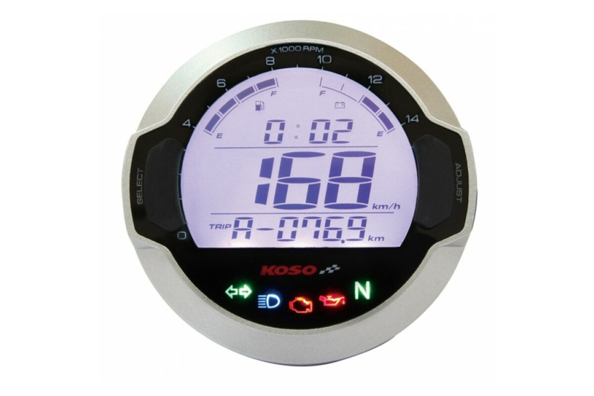 Compteur digital LCD mutlifonctions KOSO DL-03S GP Style rond universel