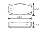 Compteur d'heure + compte tour KOSO Mini Style universel