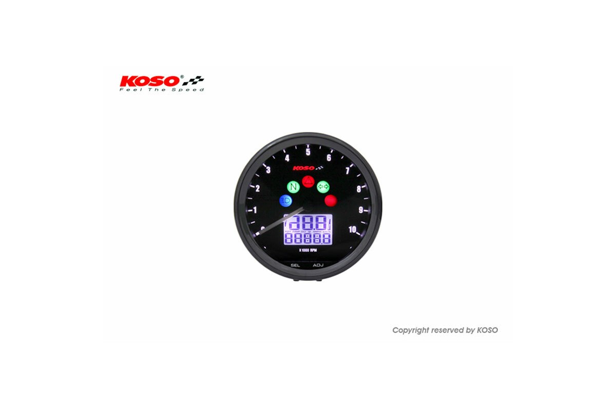 Compteur multifonctions KOSO Neo Retro 64mm TNT noir