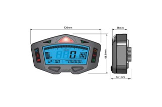 Compteur digital mutlifonctions KOSO DB03R Racing universel