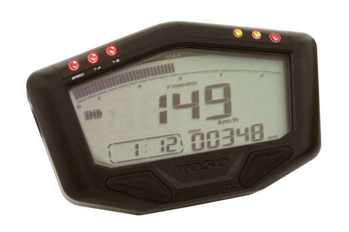 Compteur de vitesse KOSO DB-02 multifonctions noir universel