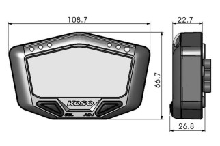 Compteur de vitesse KOSO DB-02 multifonctions noir universel