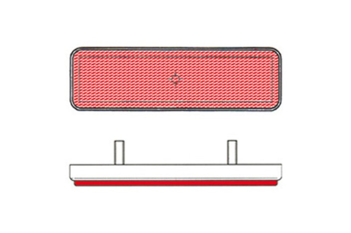 Catadioptre V PARTS rectangle 96x27mm rouge