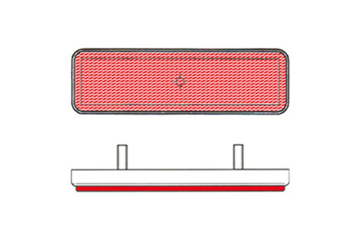 Catadioptre V PARTS rectangle 96x27mm rouge