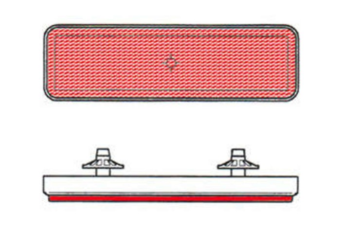 Catadioptre V PARTS rectangulaire rouge