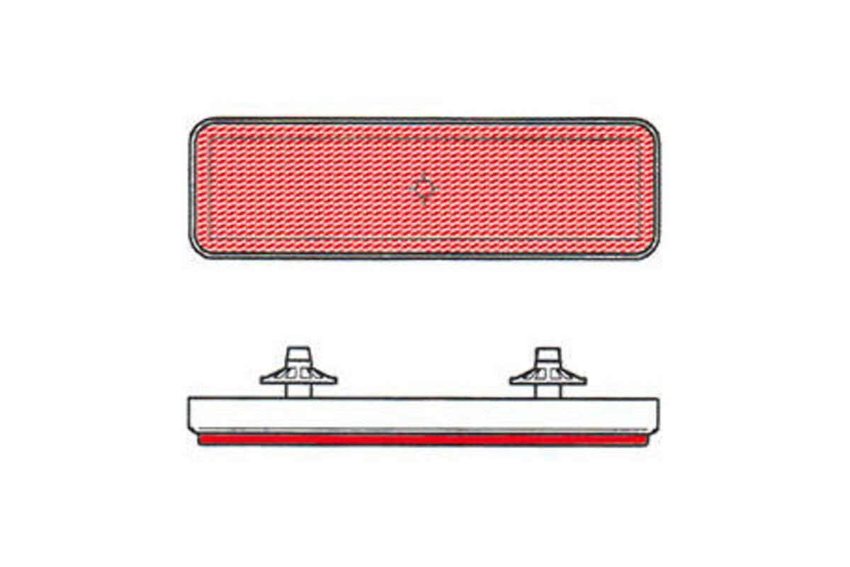 Catadioptre V PARTS rectangulaire rouge