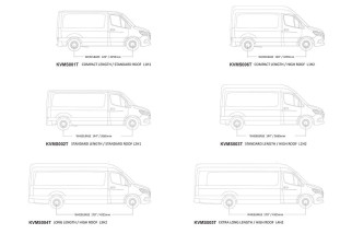 Kit de galerie Slimline II pour le Mercedes-Benz Sprinter 170in/L3/LWB avec rails d'origine (2006- ..) / Haut