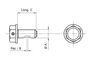 Bouchon de vidange TECNIUM aimanté - aluminium noir M14x1,25x13,5