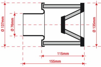 Filtre à air BMC conique Ø76mm - FM369/08