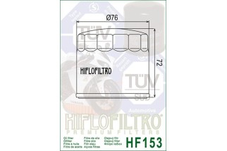 Filtre à huile HIFLOFILTRO Racing - HF153RC