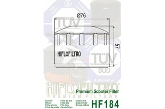 Filtre à huile HIFLOFILTRO - HF184