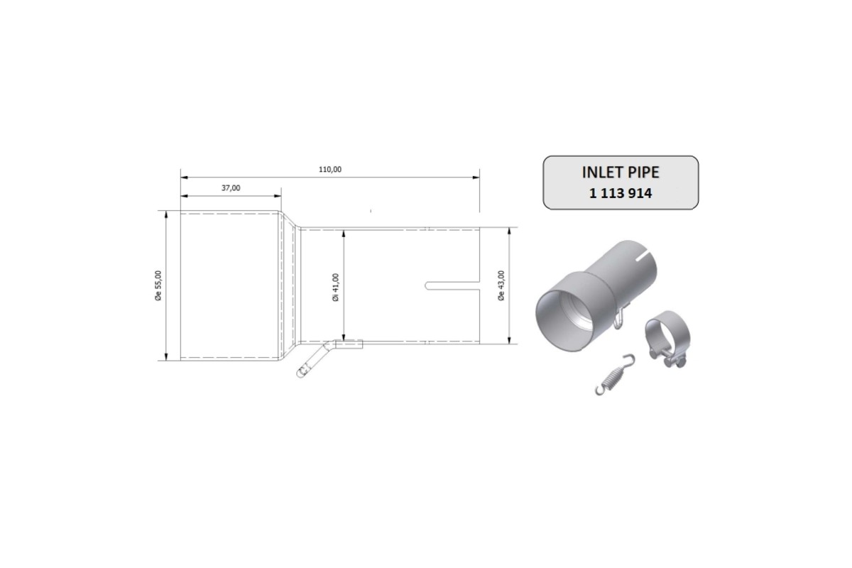 Tube de raccordement MIVV 55 41 mm