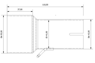 Tube de raccordement MIVV 55 41 mm