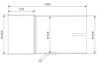 Tube de raccordement MIVV 55 51 mm