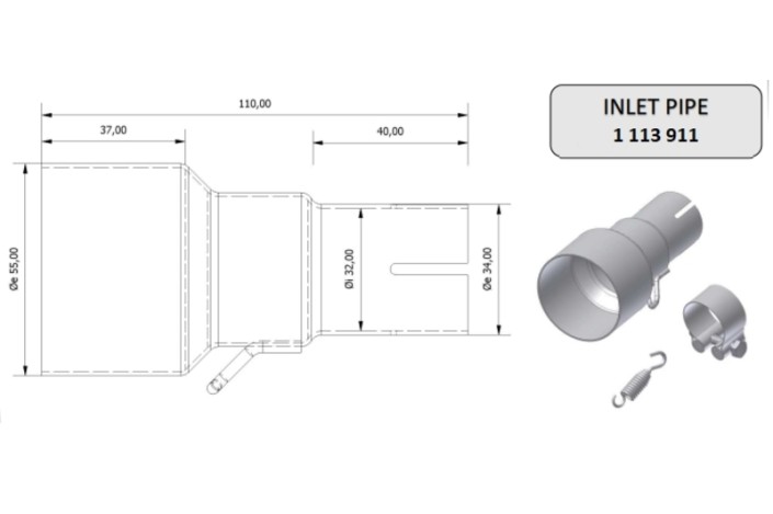 Tube de raccordement MIVV 55 32 mm