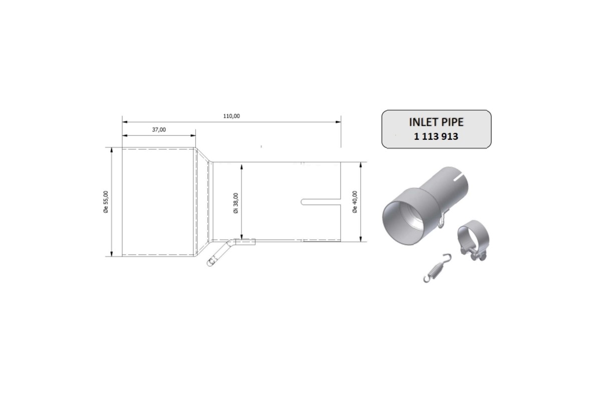 Tube de raccordement MIVV 55 38 mm