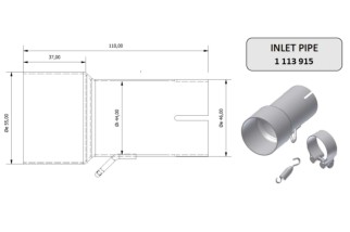 Tube de raccordement MIVV 55 44 mm